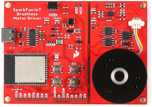 برنامج تشغيل محرك SparkFun IoT بدون فرش (ESP32 WROOM، TMC6300) محرك محرك ثلاثي الطور مع ما يصل إلى 2A (1.4ARMS) مستشعر تأثير القاعة TMAG5273 ومستشعر التيار INA240A1، الأبعاد: (بوصة) 2.40 × 3.35 in Saudi Arabia
