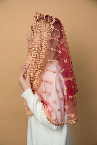 حجاب ماريا حجاب مانتيا الكاثوليكي حجاب إنفينيتي حجاب الكنيسة حجاب دانتيل حجاب إسباني غطاء رأس جماعي حجاب طويل in Kuwait