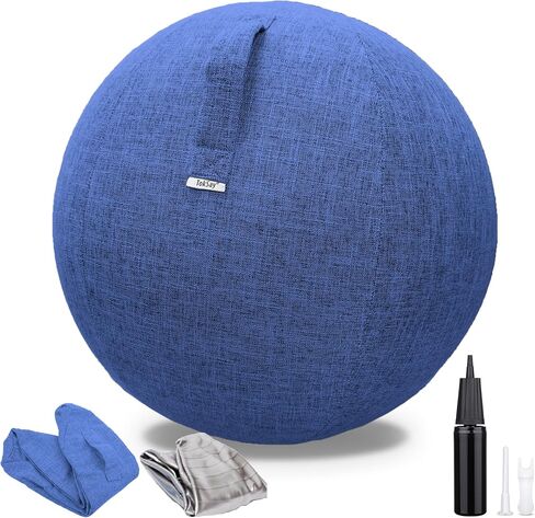 Exercise Ball Chair with Fabric Cover, Standard Size (25inches/65cm), for Home Offices, Balance Training, Yoga Ball in Kuwait