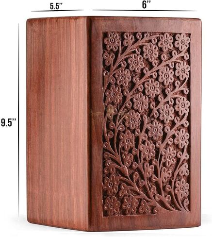 Cremation Urn for Human Ashes Adult Male Female - Wooden Urn Box and Casket for Men Women Child - Burial Urn for Adults with Velvet Bag (Rosewood) in Saudi Arabia