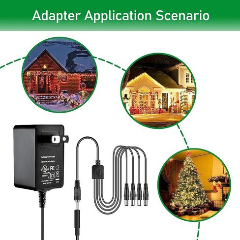 UL 4.5VDC - محول تيار متردد/تيار مستمر 5 فولت لملحق Lemax المضاء 4.5 فولت # 74706 عرض ملعب لمنازل قرية عيد الميلاد 4 مقبس إخراج 34988A مجموعة مدينة مخيفة 64518 4.5 فولت 4.5 فولت تيار مستمر in Kuwait