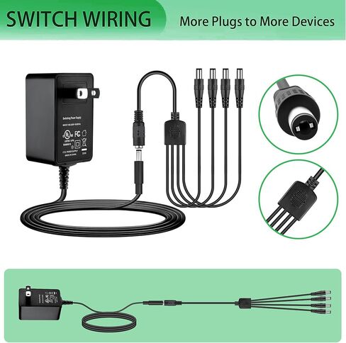 UL 4.5VDC - محول تيار متردد/تيار مستمر 5 فولت لملحق Lemax المضاء 4.5 فولت # 74706 عرض ملعب لمنازل قرية عيد الميلاد 4 مقبس إخراج 34988A مجموعة مدينة مخيفة 64518 4.5 فولت 4.5 فولت تيار مستمر in Kuwait