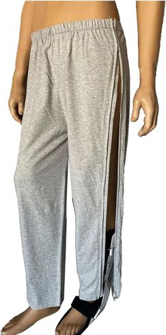 Two-Way Side Zipper Bedridden Patient Clothing,Patient Pants,Tear Away Pants,Soft Cotton Material,Hospital Pants for Home Care/Post Surgery/Dialysis/Elderly/Fracture/Disability/Rehab Black in Saudi Arabia