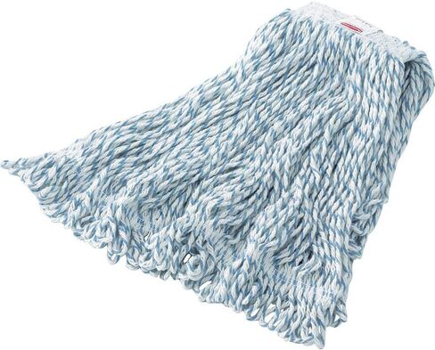 Rubbermaid Commercial Products Wet Mop Head Replacement, 24-Ounce Capacity, 1-Inch Headband, Cotton/Synthetic Industrial Wet Mop for Floor Cleaning Office/School/Stadium/Lobby/Restaurant, Large, White in Saudi Arabia