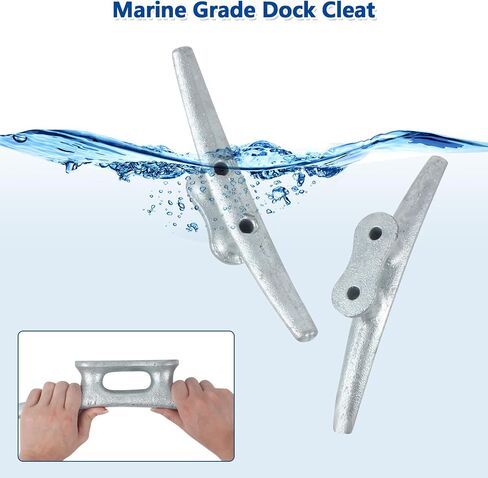 Dock Cleat, Boat Cleat Open Base Iron 8 Inch 10 Inch 12 Inch14 Inch, Boat Dock Cleats with Hardware Weatherproof Tie Downs for Boat, Decks, Marine or Home Decoration in Saudi Arabia