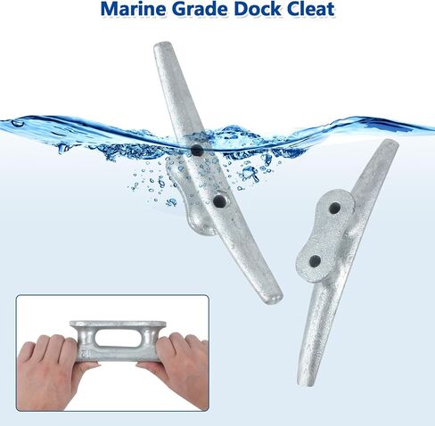 Dock Cleat, Boat Cleat Open Base Iron 8 Inch 10 Inch 12 Inch14 Inch, Boat Dock Cleats with Hardware Weatherproof Tie Downs for Boat, Decks, Marine or Home Decoration in Saudi Arabia