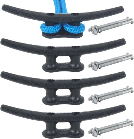 Dock Cleat, Boat Cleat Open Base Iron 8 Inch 10 Inch 12 Inch14 Inch, Boat Dock Cleats with Hardware Weatherproof Tie Downs for Boat, Decks, Marine or Home Decoration in Saudi Arabia