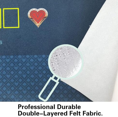 72X 36 Inches Texas Hold'em/Blackjack Professional Poker and Gambling Tablecloth, 100% Durable Fabric Felt, Dustproof and Waterproof, Washable and Ironable (Blue/KingOval) in Saudi Arabia