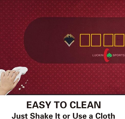 72X 36 Inches Texas Hold'em/Blackjack Professional Poker and Gambling Tablecloth, 100% Durable Fabric Felt, Dustproof and Waterproof, Washable and Ironable (Blue/KingOval) in Saudi Arabia
