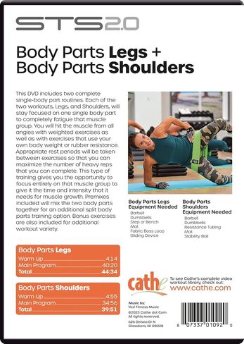 Cathe Friedrich STS 2.0 Body Parts Legs + Body Parts Shoulders DVD For Women and Men - Cathe Single Body Part Workouts For The Leg and Shoulder Muscles Allow For More Focused Training in Saudi Arabia