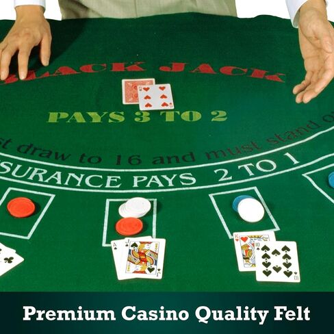 STERLING Games Poker Blackjack Craps Felt Layout, 72" x 36" Double Sided Mat for Casino Style Home Gaming Table Top Cover Cloth Mat in Saudi Arabia
