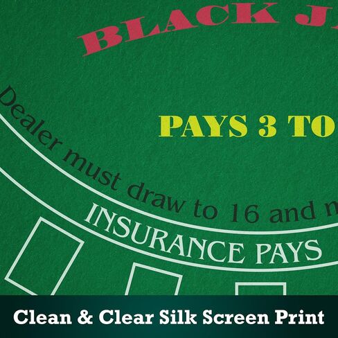 STERLING Games Poker Blackjack Craps Felt Layout, 72" x 36" Double Sided Mat for Casino Style Home Gaming Table Top Cover Cloth Mat in Saudi Arabia