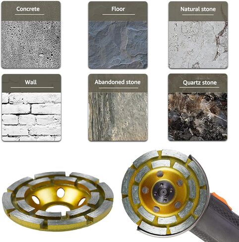 Diamond Concrete Grinding Wheel 4 1/2 inch for Polishing and Cleaning Stone Concrete Surface, Cement, Marble, Rock, Granite, and Thinset Removing, 18 Segment Angle Grinder Wheels Cup 7/8" Arbor Hole in Saudi Arabia