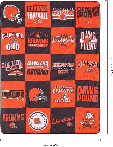 FOCO NFL Unisex-Adult NFL Team Logo 80" x 60" Team Pride Patches Throw Blanket Quilt in Saudi Arabia