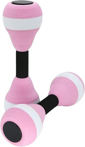Aquatic Exercise Dumbbells Set of 2, Water Weight Dumbells Aerobic Exercise Foam Dumbbell Pool Resistance, Water Aqua Fitness Barbells Hand Bar Exercises Equipment for Weight Loss,Pink in Saudi Arabia