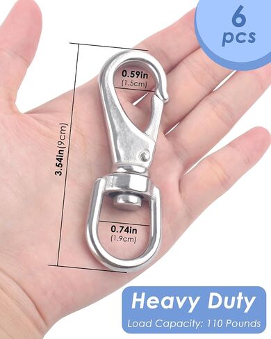 PACETAP Flag Clips for Flagpole Stainless Steel 3.5 Inch Swivel Eye Snap Hooks-Heavy Duty Flag Pole Hardware- Marine Grade Large Bolt Snap for Diving, Boat Rope, Dog Leash, Swings in Saudi Arabia