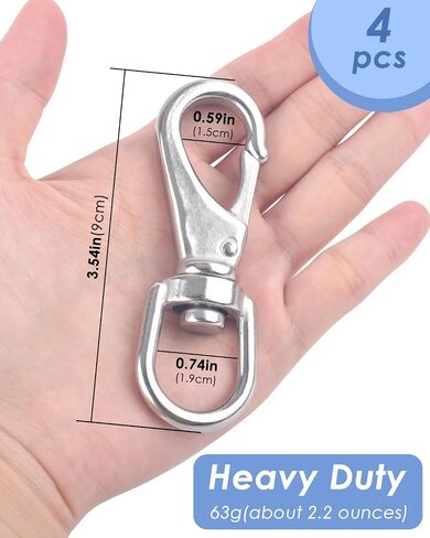 PACETAP Flag Clips for Flagpole Stainless Steel 3.5 Inch Swivel Eye Snap Hooks-Heavy Duty Flag Pole Hardware- Marine Grade Large Bolt Snap for Diving, Boat Rope, Dog Leash, Swings in Saudi Arabia