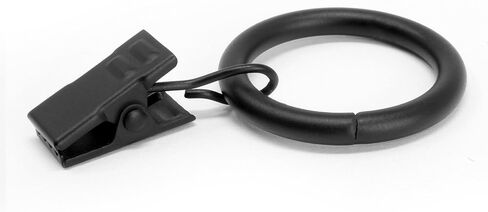 Chicology Clip Rings, Fits Rods 1 1/8-in. Diameter, Curtain & Drapery Hardware, Essential Black - Pack of 12 in Saudi Arabia
