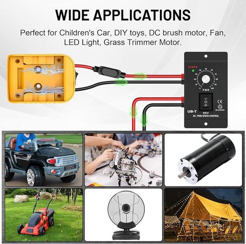 محول بطارية عجلة الطاقة مع مجموعة أدوات التحكم في سرعة المحرك DC 12-60V وحماية مدمجة من الجهد المنخفض لمشروع DIY لبطارية Dewalt 20V (التحكم في مفتاح التشغيل والإيقاف) in Kuwait