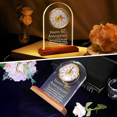هدية زفاف FULLOSUN للذكرى الخمسين، ساعة طاولة مكتبية، ساعة كوارتز للذكرى السنوية، 50 عامًا من الزواج، زفاف ذهبي للزوجين والآباء والأجداد (50) in Kuwait