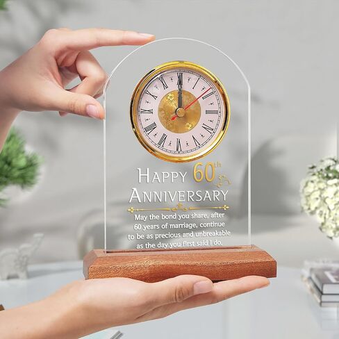 هدية زفاف FULLOSUN للذكرى الخمسين، ساعة طاولة مكتبية، ساعة كوارتز للذكرى السنوية، 50 عامًا من الزواج، زفاف ذهبي للزوجين والآباء والأجداد (50) in Kuwait