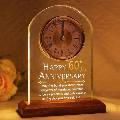 هدية زفاف FULLOSUN للذكرى الخمسين، ساعة طاولة مكتبية، ساعة كوارتز للذكرى السنوية، 50 عامًا من الزواج، زفاف ذهبي للزوجين والآباء والأجداد (50) in Kuwait