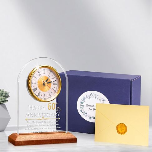 هدية زفاف FULLOSUN للذكرى الخمسين، ساعة طاولة مكتبية، ساعة كوارتز للذكرى السنوية، 50 عامًا من الزواج، زفاف ذهبي للزوجين والآباء والأجداد (50) in Kuwait
