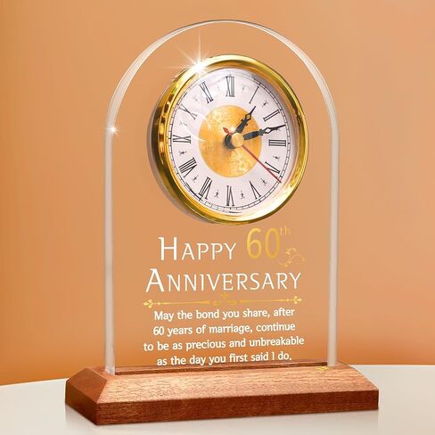 هدية زفاف FULLOSUN للذكرى الخمسين، ساعة طاولة مكتبية، ساعة كوارتز للذكرى السنوية، 50 عامًا من الزواج، زفاف ذهبي للزوجين والآباء والأجداد (50) in Kuwait