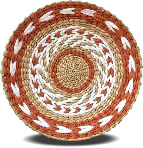 Woven Wall Basket Decor - Woven Bowls Trays Hanging Baskets Indoor Bowl For Home Wall Art.Rustic Durable Structured Boho Decorations. Different Solo Gift Products in Saudi Arabia