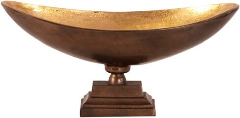 Howard Elliott Collection Howard Elliot Medium, Seascape Natural Oblong Bronze Footed Bowl with Gold Luster in Saudi Arabia