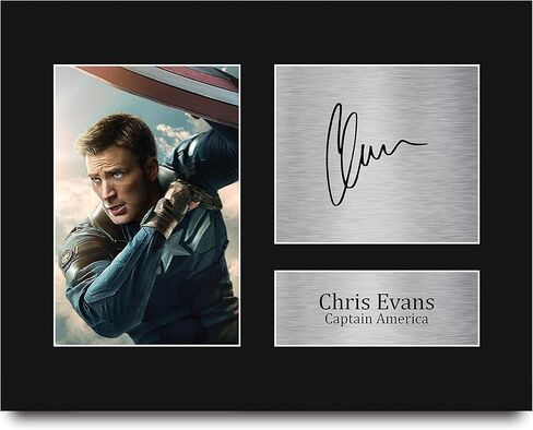 HWC Trading Chris Evans Captain America Presents 16 x 12 inch (A3) Printed Gifts Signed Autograph Picture for Movie Memorabilia Fans - 16" x 12" Framed in Saudi Arabia