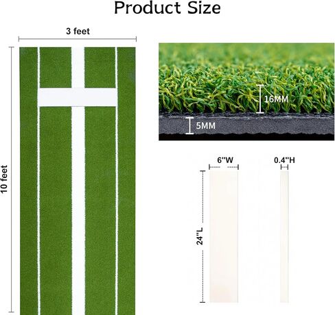 Softball Pitching Mat, 10' X 3' Softball Pitching Mound with Pitching Rubber, 5mm Antislip TP-Rubber Bottom, Softball Pitchers Mound for Indoor & Outdoor (Upgraded Version) in Saudi Arabia