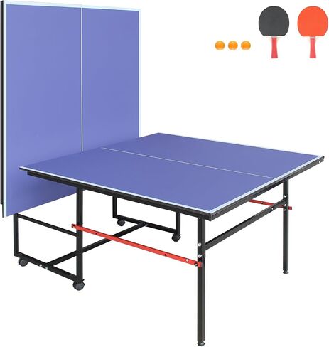 Foldable & Portable Ping Pong Table: 8ft Mid-Size Table Tennis Set for Indoor & Outdoor Games in Saudi Arabia