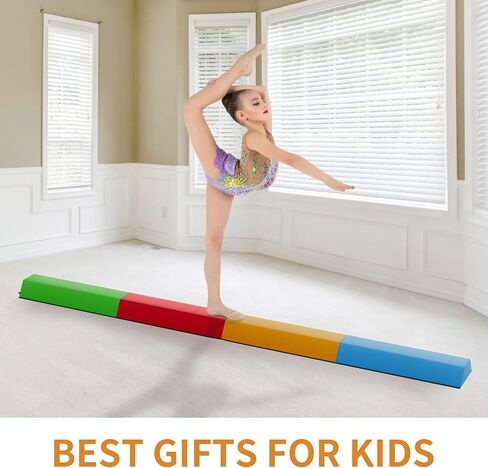 BalanceFrom Folding Balance Beam Gymnastics Floor Beam with Anti-Slip Bottom and Carrying Handles, Multiple Sizes and Colors in Kuwait