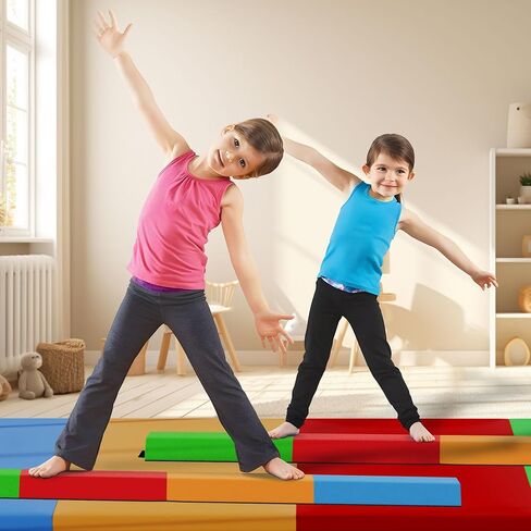 BalanceFrom Folding Balance Beam Gymnastics Floor Beam with Anti-Slip Bottom and Carrying Handles, Multiple Sizes and Colors in Kuwait