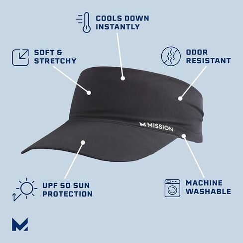 MISSION Cooling Stretchy Visor - Unisex Visor Hat for Men and Women, No Slip Band, UPF 50 Sun Protection Visor in Saudi Arabia