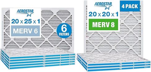Aerostar 18x18x1 MERV 6 Pleated Air Filter, AC Furnace Air Filter, 6 Pack (Actual Size: 17 3/4"x17 3/4"x3/4") in Saudi Arabia