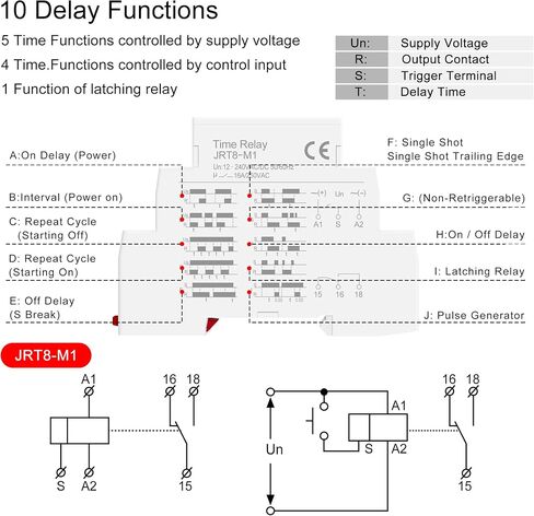 JOTTA 16A Multifunction Time Relay with 10 Function Choices JRT8-M1,AC230V in Saudi Arabia