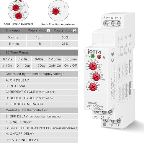 JOTTA 16A Multifunction Time Relay with 10 Function Choices JRT8-M1,AC230V in Saudi Arabia