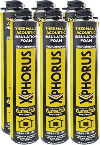 Spray Foam Insulation Kit - Polyurethane Spray Foam Heat Insulation & Acoustic Spray - Thermal, Sound Insulation - Coverage 240 Board Feet - Spray Gun & Gun Cleaner are Included - 12 Count in Saudi Arabia