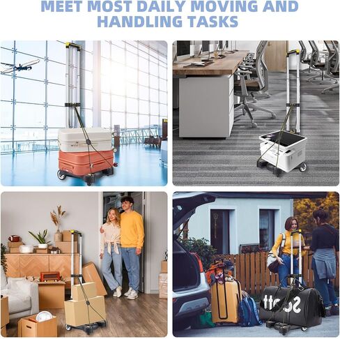 Folding Luggage Cart, Hand Truck 2 Wheels with Elastic Ropes, Solid Aluminum Utility Dolly Platform Cart, Compact and Portable Trolley for Moving Luggage, Backpack, Travel Moving and Office Use in Saudi Arabia