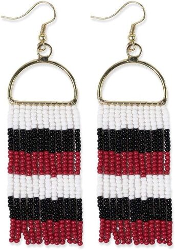 INK+ALLOY Game Day Earrings for Women, Beaded Fringe Earrings for Sports Fans, Handmade Jewelry for College Students, Alumni, Teachers, Team Gifts in Saudi Arabia