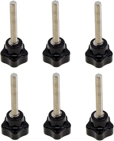 YXQ 5-Star Head Clamping Knob M6x10 Thread 25mm Dia Base Replacement Hand Black Plastic (6Pcs) in Saudi Arabia