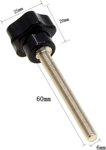 YXQ 5-Star Head Clamping Knob M6x10 Thread 25mm Dia Base Replacement Hand Black Plastic (6Pcs) in Saudi Arabia