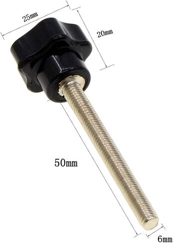 YXQ 5-Star Head Clamping Knob M6x10 Thread 25mm Dia Base Replacement Hand Black Plastic (6Pcs) in Saudi Arabia