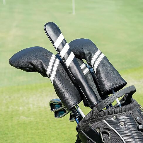 Golf Club Head Covers - 4pcs or 1pc Golf Accessories Club Covers Set for Woods and Driver Fairway Hybrids with Interchangeable Tags in Saudi Arabia
