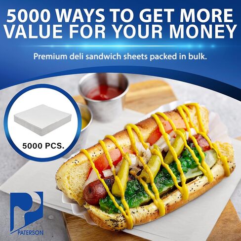 Paterson Paper 5000 Count PFAS-Free Black Checkers Grease-Resistant Food-Safe Deli Sandwich Wrap Paper Sheets/Basket Liners (Case of 5000) in Saudi Arabia