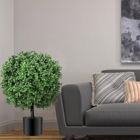 2 قطعة 16 × 24 بوصة خشب البقس توبياري نباتات اصطناعية بوعاء في الهواء الطلق كرات خشب البقس وهمية بوش أشجار صناعية في الهواء الطلق شجيرات اصطناعية بوعاء للداخلية في الهواء الطلق الشرفة الأمامية للمنزل in Kuwait