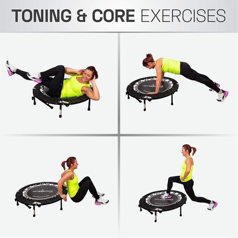 Maximus HIIT Bounce PRO USA | Exercise Trampoline for Adults | Folding Rebounder with Flat or Incline | Plus DVDs for Fitness & Weight Loss and Free Online Video’s | Max 300lbs | Already Assembled in Saudi Arabia