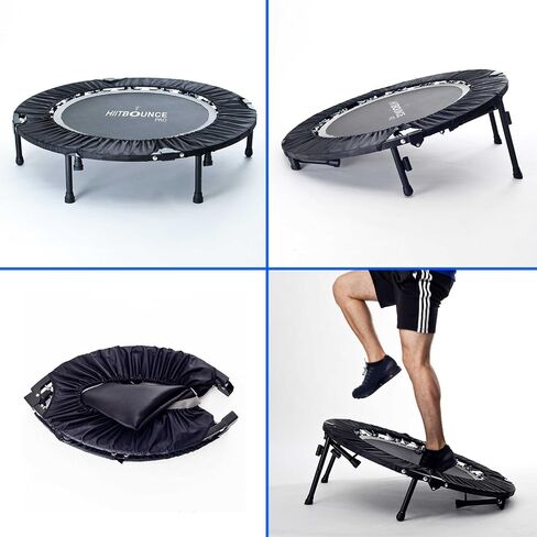 Maximus HIIT Bounce PRO USA | Exercise Trampoline for Adults | Folding Rebounder with Flat or Incline | Plus DVDs for Fitness & Weight Loss and Free Online Video’s | Max 300lbs | Already Assembled in Saudi Arabia